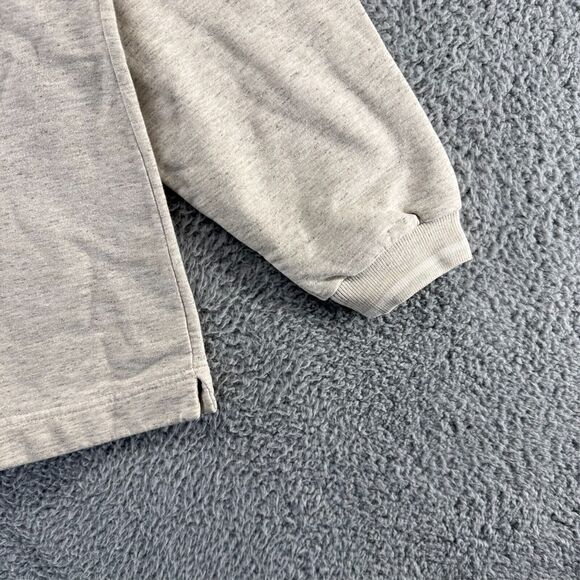 Vintage Colorblock Sweatshirt Mens Large Beige Tan Colorblock Collared Rugby 90s - Picture 3 of 11